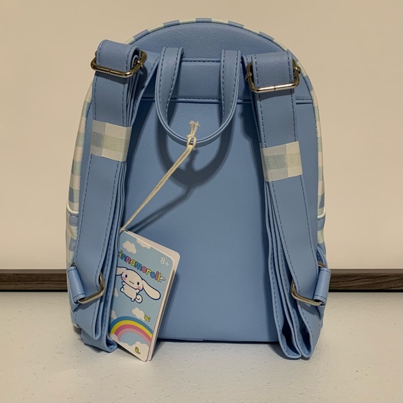 Loungefly x Sanrio Cinnamoroll Daisy Gingham Mini Backpack & Mini Zip Wallet-New - Picture 4 of 12